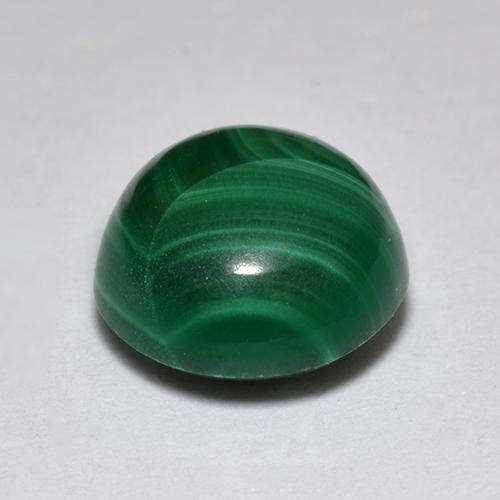 Malachite naturale verde da 2,32 ct, taglio rotondo, opaco