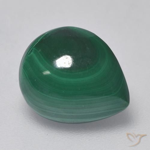 Malachite Verde naturale da 3.91 ct, Forma a pera, Opaco