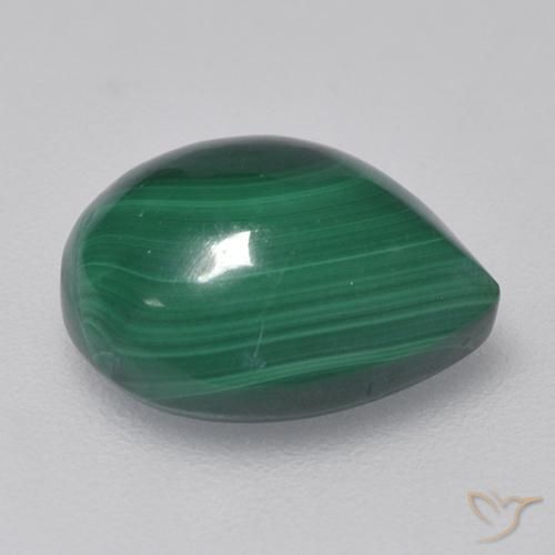 Malachite Verde naturale da 3.91 ct, Forma a pera, Opaco
