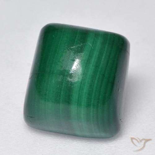 3.82ct Naturale Verde medio Malachite, Cuscino, Opaco