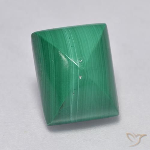 Malachite Verde naturale da 5.37 ct, Taglio a baguette, Opaco
