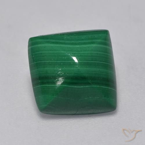 3.66ct Naturale Verde Malachite, Quadrato, Opaco