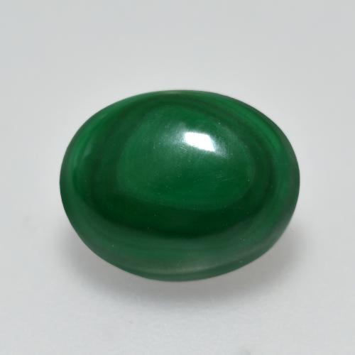 Malachite naturale verde da 2,51 ct, taglio ovale, opaco