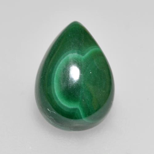 Malachite naturale verde da 2,58 ct, taglio a pera, opaco