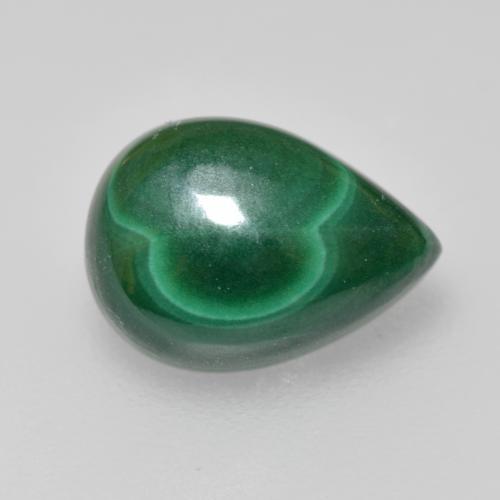 Malachite naturale verde da 2,58 ct, taglio a pera, opaco