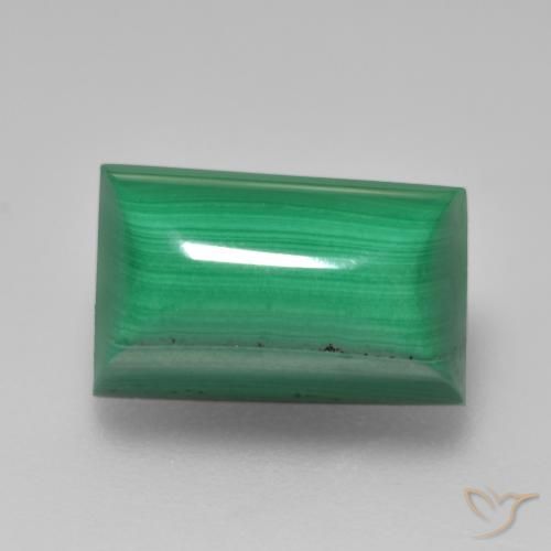 7.26ct Naturale Verde Malachite, Taglio a baguette, Opaco