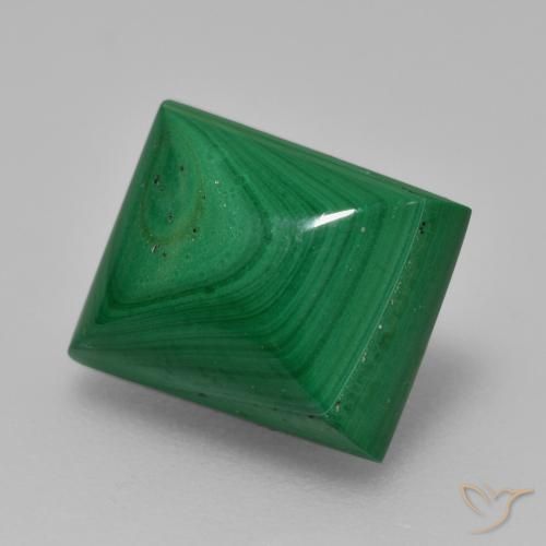 Malachite Verde medio naturale da 6.12 ct, Taglio a baguette, Opaco