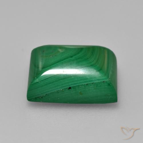 Malachite Verde medio naturale da 6.12 ct, Taglio a baguette, Opaco