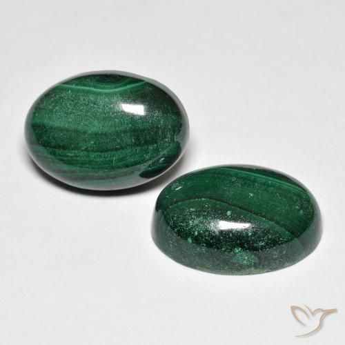 Gemme di Malachite Verde scuro naturale da 15.96 ct, Ovale, Opaco
