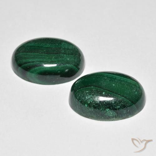 Gemme di Malachite Verde scuro naturale da 15.96 ct, Ovale, Opaco