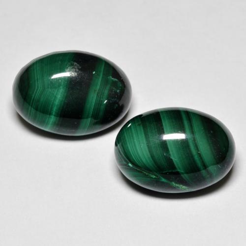 Malachite naturale verde da 17,39 ct, taglio ovale, opaco