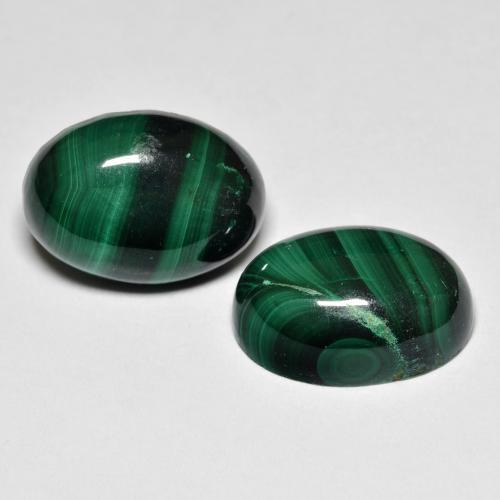 Malachite naturale verde da 17,39 ct, taglio ovale, opaco