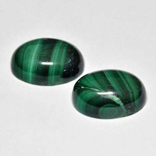 Malachite naturale verde da 17,39 ct, taglio ovale, opaco