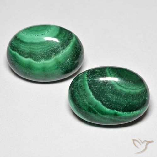 Malachite naturale verde da 28,50 ct, taglio ovale, opaco
