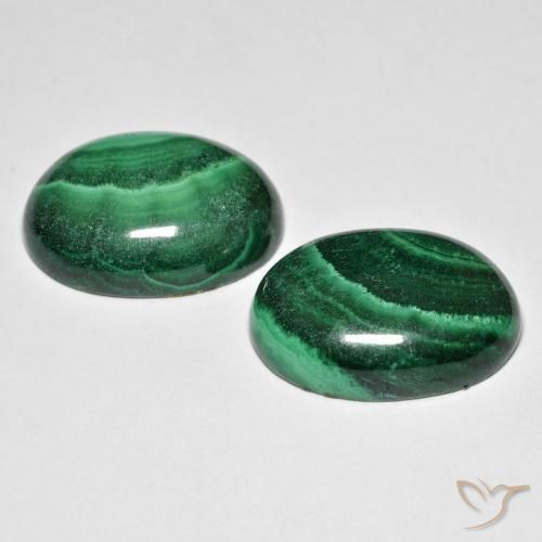 Malachite naturale verde da 28,50 ct, taglio ovale, opaco