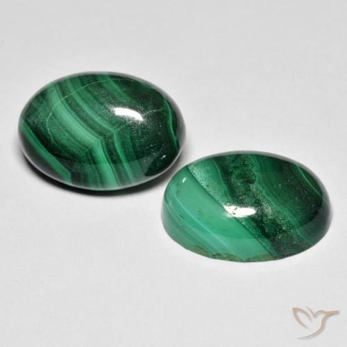 Malachite naturale multicolore da 15,86 ct, taglio ovale, opaco