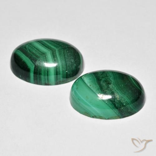 Malachite naturale multicolore da 15,86 ct, taglio ovale, opaco