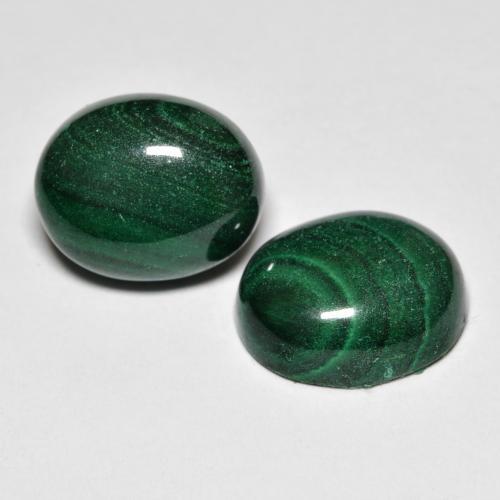 Gemme di Malachite Verde scuro naturale da 13.95 ct, Taglio ovale, Opaco