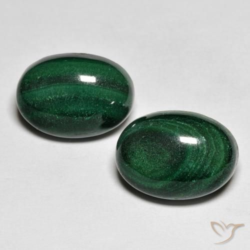 Malachite naturale verde da 17,59 ct, taglio ovale, opaco