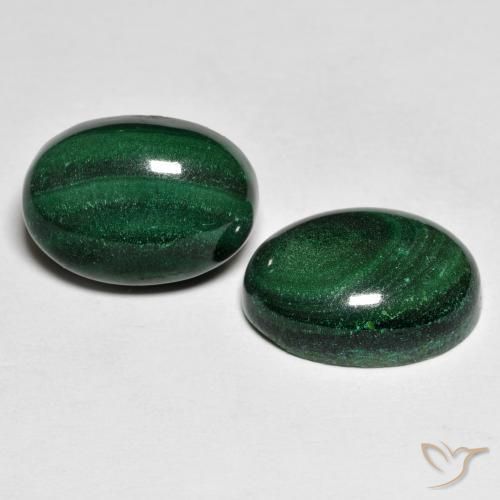 Malachite naturale verde da 17,59 ct, taglio ovale, opaco