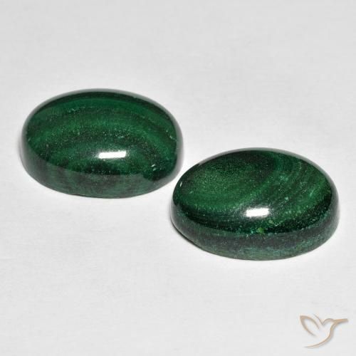 Malachite naturale verde da 17,59 ct, taglio ovale, opaco