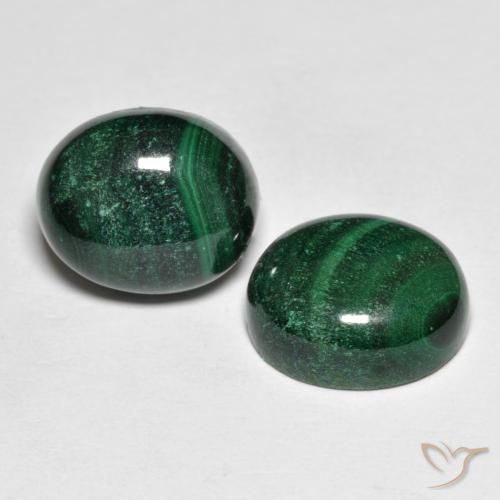 Malachite naturale verde da 14,74 ct, taglio ovale, opaco