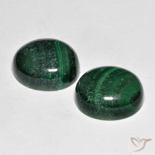 Malachite naturale verde da 14,74 ct, taglio ovale, opaco