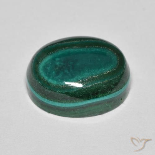 Malachite Verde Pino naturale da 7.82 ct, Ovale, Opaco