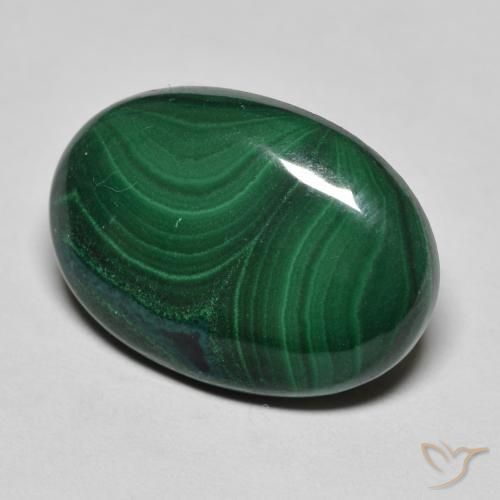 Malachite Verde naturale da 11.40 ct, Ovale, Opaco