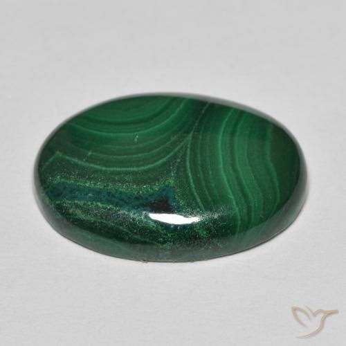 Malachite Verde naturale da 11.40 ct, Ovale, Opaco