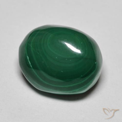 Malachite Verde naturale da 5.35 ct, Ovale, Opaco