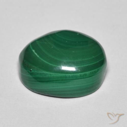 Malachite Verde naturale da 5.35 ct, Ovale, Opaco
