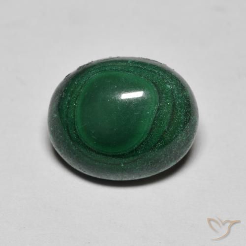 Malachite naturale verde da 6,43 ct, taglio ovale, opaco