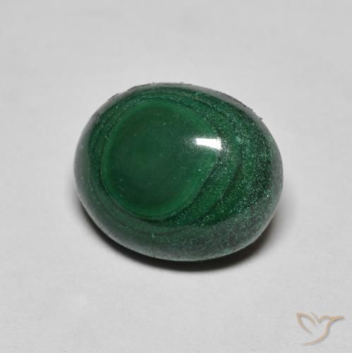 Malachite naturale verde da 6,43 ct, taglio ovale, opaco