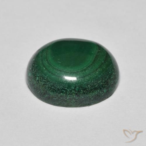 Malachite naturale verde da 6,43 ct, taglio ovale, opaco