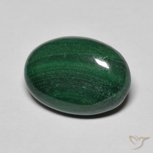 Malachite Verde Pino naturale da 6.61 ct, Ovale, Opaco