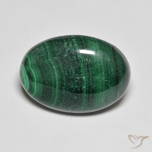 15.50ct Naturale Verde scuro Malachite, Ovale, Opaco