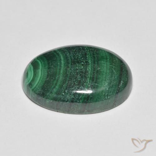 Malachite Verde scuro naturale da 15.50 ct, Ovale, Opaco