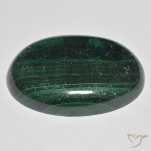 Malachite Verde scuro naturale da 30.12 ct, Ovale, Opaco