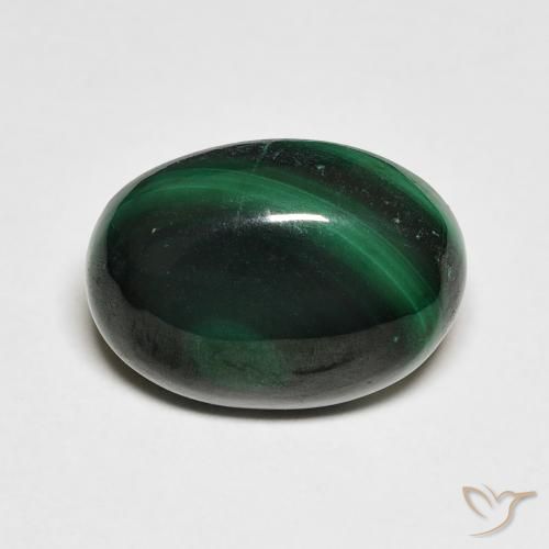 7.10ct Naturale Verde foresta Malachite, Ovale, Opaco