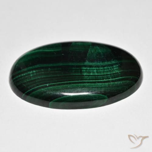 Malachite Verde scuro naturale da 37.71 ct, Ovale, Opaco