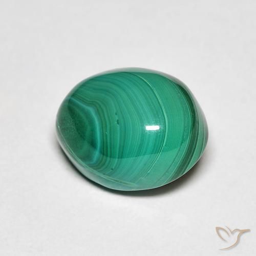 3.34ct Naturale Verde Malachite, Ovale, Opaco
