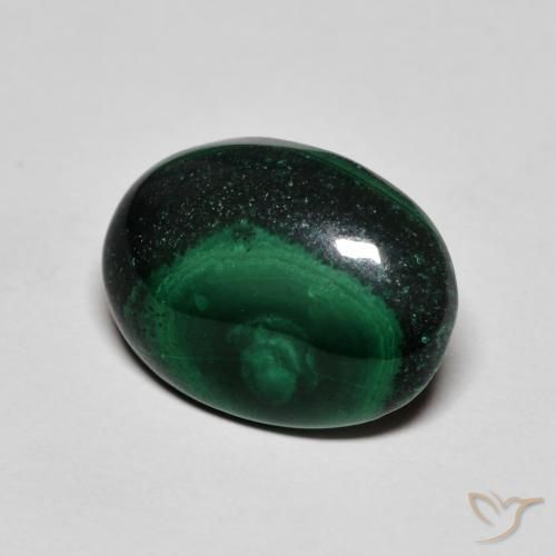 Malachite Verde scuro naturale da 6.48 ct, Ovale, Opaco