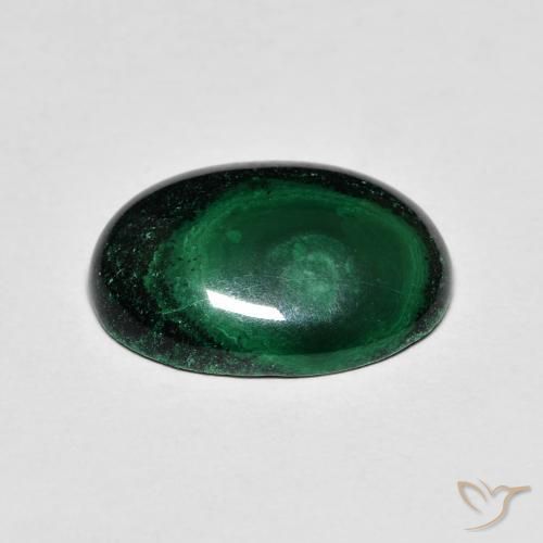 Malachite Verde scuro naturale da 6.48 ct, Ovale, Opaco