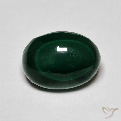 Malachite Verde scuro naturale da 5.64 ct, Ovale, Opaco