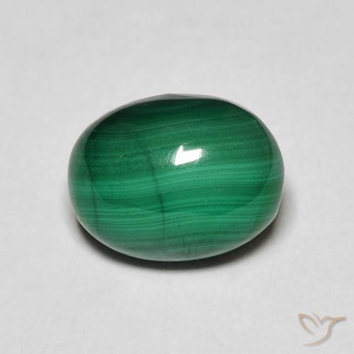 3.26ct Naturale Verde medio Malachite, Ovale, Opaco