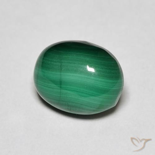 Malachite Verde medio naturale da 3.26 ct, Ovale, Opaco
