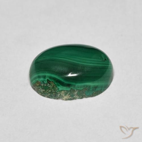 Malachite Verde medio naturale da 2.78 ct, Ovale, Opaco