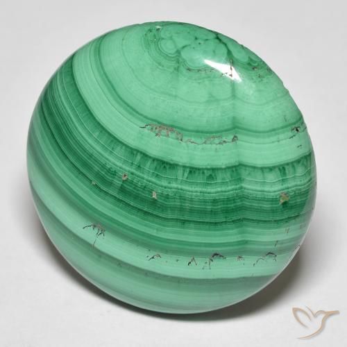 Malachite Verde medio naturale da 30.82 ct, Rotondo, Opaco