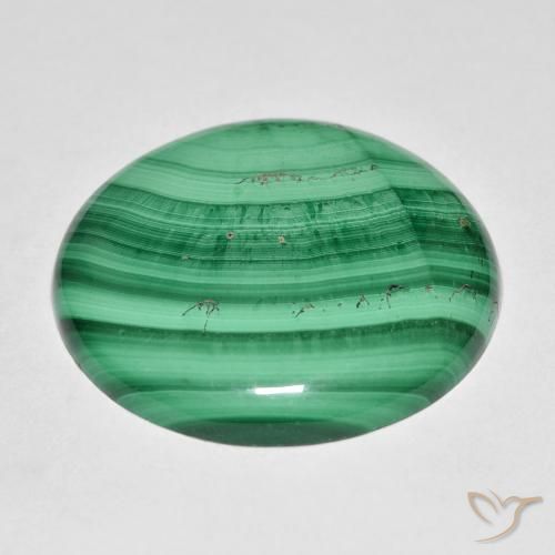 Malachite Verde medio naturale da 30.82 ct, Rotondo, Opaco